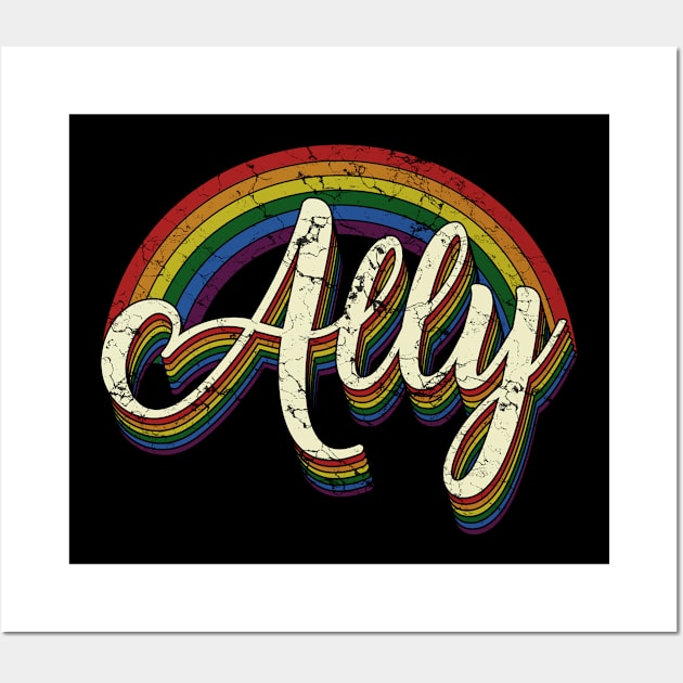 Vintage Ally LGBT Pride raibow Wall Art by Dianeursusla Clothes